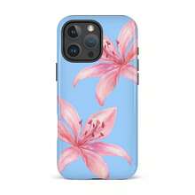 VESPOP 米白色虎紋百合花圖案手機殼，可愛夏季手機殼，適用於 iPhone 18 17 Air、16 Pro Max、15、14 Plus、13、12 Pro、11、X、XR、XS Max、8 和 7 - 淺藍 - 查看 1