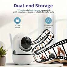 1pc/2pcs High Definition Camera AI-Powered 2.4G WiFi Night Vision Security Camera With 360° View, Remote Monitoring, Two-Way Audio And Mobile App Control - Perfect For Home And Business Security, Indoor Monitoring Camera - White - View 10