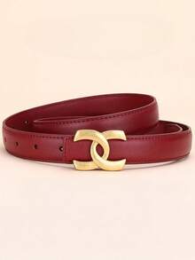 New Alloy Geometric Line Buckle Fashion Belt, Minimalist Versatile Jeans Belt, Thin Waist Belt, Suitable For Workplace, School, Outdoor And Multiple Occasions - Multicolor - View 15