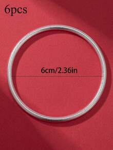 Women's 4mm Solid Matte Brushed-Finish Silver Bangle (Vintage Style, Round) - Available In Sets Of 1, 2, 3, Or 6; Perfect For Stacked Styling - Silver - View 23
