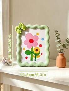 Cute Wavy Bow Photo Frame, Kawaii Colorful Photo Frame, Desktop Display Stand, Back To School Dorm Decor, Cute Gift For Girls, Women's Home Bedroom Decoration, Bow Decor Photo Frame, Desktop Photo Frame, Back To School Dorm Aesthetic Decor, Cute Gift For Girls' Bedroom Home Decor - one-size - View 10