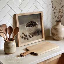 1pc Canvas Wall Art, Framed Wall Decor, Vintage Coffee Bean Still Life Oil Painting Canvas Wall Art, Neutral Farmhouse Decor Poster, Aesthetic Wall Ornament, Suitable For Modern Home Decor, Room Decor, Dorm Decor, Bedroom Decor, Bathroom Decor, Kitchen Decor, Dining Room Decor, Living Room Decor, Office Decor, School Decor, Classroom Decor, Back To School Decor, Autumn Decor, Autumn Poster, Waterproof Poster - Coffee - View 6