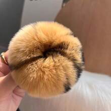 Korean Minimalist Genuine Rabbit Fur Scrunchie Cute Ponytail Hair Tie Internet Celebrity French Vintage Hair Accessory Autumn/Winter - Multicolor - View 26