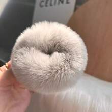 Korean Minimalist Genuine Rabbit Fur Scrunchie Cute Ponytail Hair Tie Internet Celebrity French Vintage Hair Accessory Autumn/Winter - Multicolor - View 24