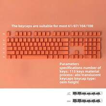 Multi-Color Semi-Transparent Character OEM Profile ABS Double-Shot 113 Keys Keycaps Compatible With All MX-Type Mechanical Keyboard Switches - View 17