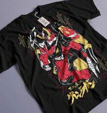 Graphic Tee Anime For Men - Sommer Tops Oversize, Art Kamen Rider Kuuga Black & Red, Design For Tokusatsu Fan​ - 黑色 - 查看 7