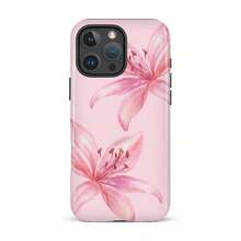 VESPOP Off-White Phone Case With A Tiger And Lily Pattern, Cute Summer Phone Case, Compatible With IPhone 18 17 Air, 16 Pro Max, 15, 14 Plus, 13, 12 Pro, 11, X, XR, XS Max, 8, And 7. - Pink - View 1