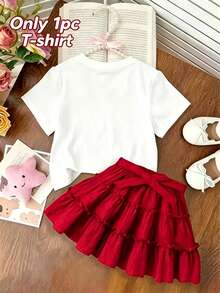 Summer & Autumn Girls' Cotton Short Sleeve T-Shirt, Cute Sweet Girly Preppy Style With Fun Printed Graphics - White - View 10