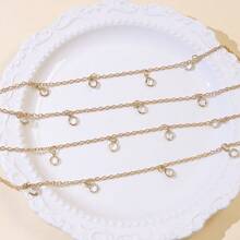 Bohemian Style Multi-Layer Tassel Sexy Bikini Bra Silver Gold Waist Chain Tassel Water Drop Bead Angel Wings Belly Chain Crystal Abdominal Chain Tassel Rhinestone Adjustable Bikini Beach Plus Size Shiny Waist Chain Belt Navel Jewelry Summer Beach Vacation Party Accessories For Women And Girls - Rhinestone Pendant Waist Necklace - View 8