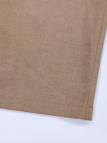 Men's Casual Beach Brown Rubber Loose Pants - Coffee Brown - View 5