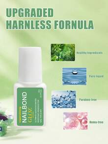 GLOZ 3 Peças Cola para Unhas Super Forte, Adequada para Unhas Acrílicas, Pontas de Unhas, Unhas Postiças, Unhas Falsas, Cola para Unhas de Qualidade de Salão com Pincel, Fácil de Aplicar, Durável e de Longa Duração - 8ml verde - Visão 4