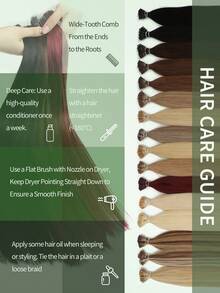 1b Natural Black Straight Human Hair I-Tip Hair Extensions, Keratin Bond Invisible Hair Extensions, Festival Concert Accessory, Summer Travel Holiday Essential - S2 - View 10