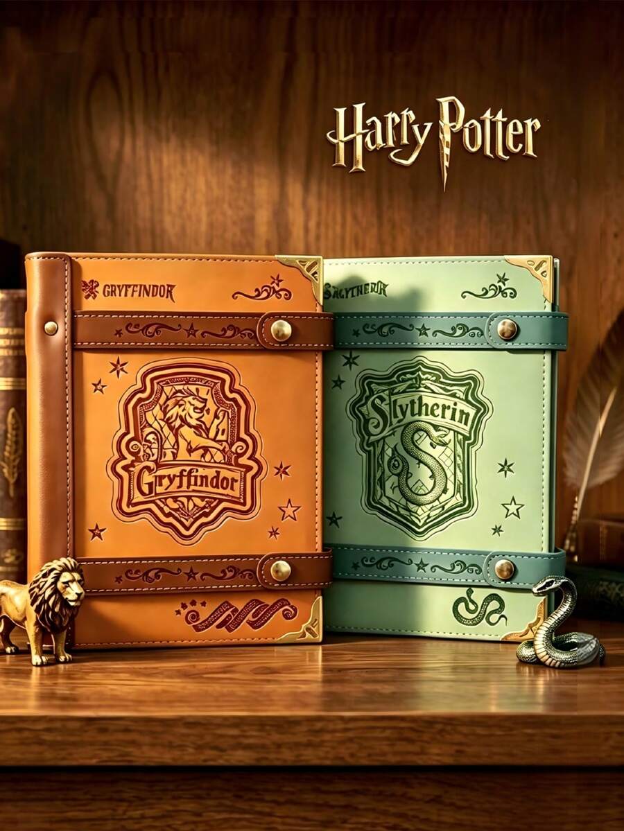 Harry Potter Vintage Leather Refillable Binder Journal, Embossed Notebook With Wizard Themed Inner Pages, Retro Loose Leaf Diary For Vision Board, Scrapbook, Wizard Fan Gifts & Handcraft - Multicolor - View 1