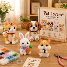 Kit DIY de adorno de pájaro con cuentas 3D hecho a mano (4 pájaros), materiales de cuentas completos + instrucciones paso a paso, paquete de materiales de manualidades de ocio curativo, regalo creativo para entusiastas de lo hecho a mano, decoración de escritorio para el hogar - Multicolor - Ver 17
