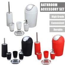 Baofeng Juego de 6 piezas de cepillo de baño, accesorios de baño modernos, botella de loción, portacepillos de dientes, jabonera, papelera, almacenamiento de lujo, decoración del hogar, decoración de baño, regalo de cumpleaños, decoración de Halloween - Multicolor - Ver 6