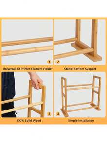 Filament Spool Holder Stand 2-Tier Desk Tabletop Organization Rolling Filament Spool Holders Racks For Home Workshop Studio Enterprises Father's Favorite Gift - View 6