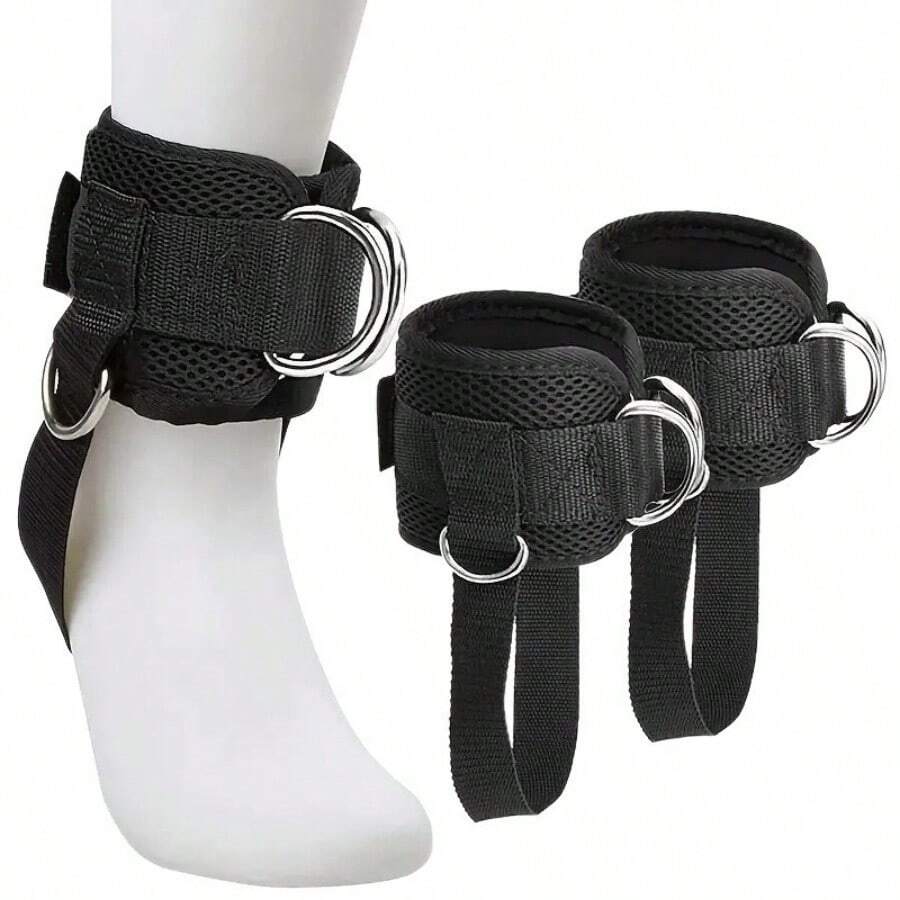 3pcs Adjustable Ankle Straps, Fitness Leg Cuffs Muscle Trainer, Hip And Leg Training Resistance Band Hook Accessories - Multicolor - View 1
