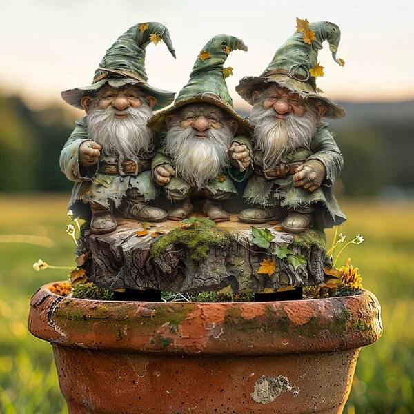 Estaca de Solo para Decoração de Jardim e Vaso de Plantas, Série Floresta de Monstros Animais Elfo em Acrílico, Cross-Border