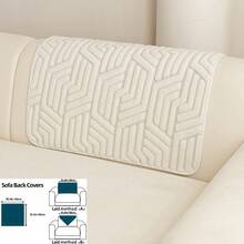 1pc Geometric Embossed Plush Sofa Cover, Non-Slip Washable Sofa Protector, Suitable For Pet Homes, Neutral Wabi-Sabi Style, Living Room Bedroom Dining Room All-Season Use, Multiple Sizes And Colors Available - White - View 10