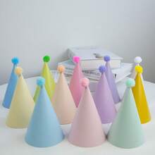 12/6/1 Colorful Pink Party Hats, Birthday Party Cone Hats, Cute Cake Cone Birthday Paper Hats, Cute Crowns, Adult Party Mixed Hats, - Multiple Styles - View 10