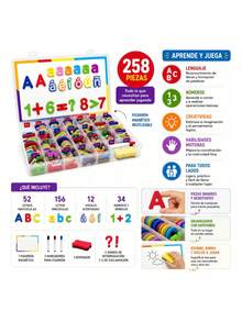 Educational Magnetic Board With 258 Letters, Numbers, And Symbols - Multicolor - View 3