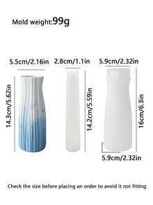 1pc Round Vertical Striped Vase Silicone Mold European Style Casting Mould For Gypsum Concrete Epoxy Resin Hydroponic Planter Pen Holder Dried Flower Container DIY Home Decor Handmade Birthday Gift - A - View 11