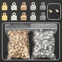 200pcs DIY Connector Leather Cord Clamps Combination, Crimp End Caps, Approx 7mm, Multi-Color Optional, Suitable For DIY Bracelet, Necklace, Anklet End Connectors, Cord End Clamps, Rope End Clips, Jewelry Connectors, Phone Chain Tail Fixings, DIY Jewelry Making Materials, Jewelry Making Parts - Crimp End - View 8