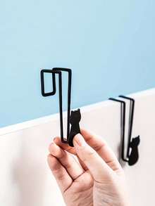 1/2pcs Cat-Shaped Cast Iron Door Hooks, Cute Cat Decor, Heavy Duty Space-Saving Wall Hooks, Easy Installation, Suitable For Hats, Towels, Wallets, Bathrobes Storage, Entryway Bedroom Bathroom Door Rack, Unique Gift For Cat Lovers - Multicolor - View 4