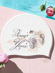 1pc Floral Print Silicone Waterproof Swim Cap, Soft Comfortable Floral Pattern Swimming Cap, Suitable For Women Adult Swimming Pool Water Sports - Multicolor - View 3