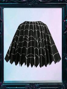 1pc Halloween Party Spider Web Print Cape, Black Asymmetrical Jagged Hem Oversized Batwing Sleeve Shrug, Gothic Spider Costume, Suitable For Various Festivals Halloween Party Cosplay - Black - View 6