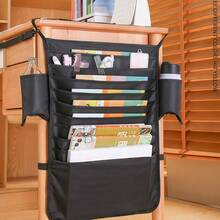 1 pièce Sac de rangement suspendu de bureau - Sac de rangement de livres monté sur le côté, convient pour les salles de classe et les bureaux, grande capacité pour dossiers, fichiers, bouteilles d'eau et stylos, essentiel de voyage, décoration de chambre - Voir 1