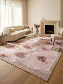 1pc Modern Aesthetic Fresh Oil Painting Style Floral Soft Faux Cashmere Area Rug, Bathroom, Kitchen, Entrance, Hallway, Bedside, Living Room, Bedroom, All Season Machine Washable Floor Mat, Home Decor - Multicolor - View 1