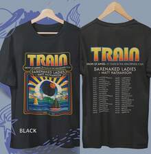 Camiseta Unisex del Concierto de Train 2026, Estilo Vintage de Banda, Regalo para Amantes de la Música, Camiseta para Fanáticos del Pop Rock - Negro - Ver 1