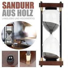 Dekorative Sanduhr Holz 60 Min. moderner Retro-Stil, zeitloser Holz-Zeitmesser für Wohnzimmer, Büro, Café & Regal-Deko - 1PC - Übersicht 1