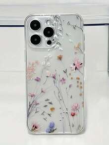 1件彩色透明TPU手機殼，花卉圖案與蝴蝶元素，適用於 16/16 Pro/16 Pro Max/16 Plus/7/8/7 Plus/8 Plus/X/Xs/Xr/Max/11/11 Pro/11 Pro Max/12/12 Pro/12 Pro Max/12 Mini/13/13 Pro/13 Pro Max/13 Mini/14/14 Pro/14 Plus/14 Pro Max/15/15 Pro/15 Plus/15 Pro Max/17/17 Pro/17 Pro Max/17 Ai，春季禮物 - 彩色 - 查看 2