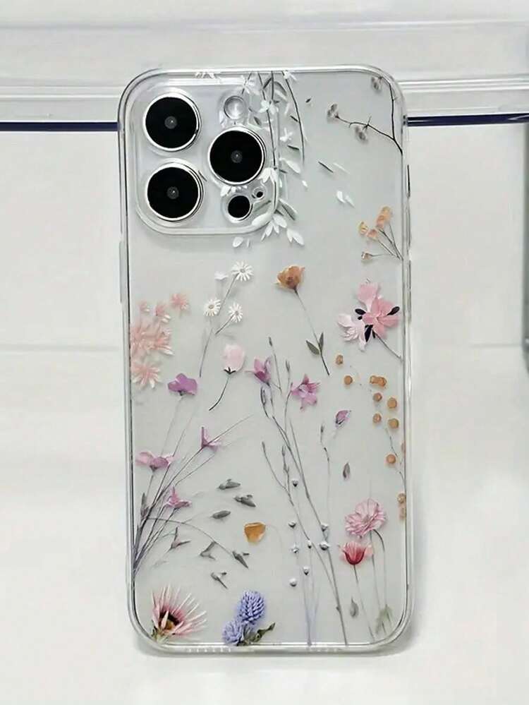 1pc Colorful Transparent TPU Phone Case With Floral Pattern And Butterfly Elements, Suitable For IPhone 16/16 Pro/16 Pro Max/16 Plus/7/8/7 Plus/8 Plus/X/Xs/Xr/Max/11/11 Pro/11 Pro Max/12/12 Pro/12 Pro Max/12 Mini/13/13 Pro/13 Pro Max/13 Mini/14/14 Pro/14 Plus/14 Pro Max/15/15 Pro/15 Plus/15 Pro Max/17/17 Pro/17 Pro Max/17 Ai, Spring Gift - Multicolor - View 2