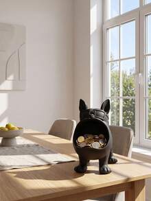 Desktop Dog Coin Storage Ornament, Large Capacity Coin Bank, Functional Home Decor, Cute Pet Cartoon Figurine, Living Room Entryway Office Desk Organizer, Birthday Holiday Gift - View 3