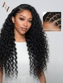 ARABELLA باروكة شعر بشري طبيعي 100% بدون غراء، دانتيل أمامي HD مقاس 13x6، تموجات مائية، لون طبيعي، مع رباط شد، خط شعر طبيعي مسبق الاقتلاع، عقد مسبقة القص والتبييض، تقسيم حر، قبعة قابلة للتنفس، مناسبة للمبتدئين - SNatural - مشاهدة 2