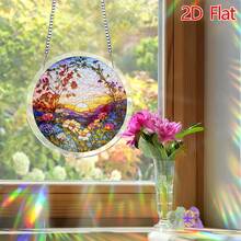 2D Puzzle Sun Catcher 83 Pieces, Sunset Flower Field Theme Sun Catcher Puzzle, Home Garden Decor, Suitable For Christmas, Thanksgiving, Halloween - A - View 5