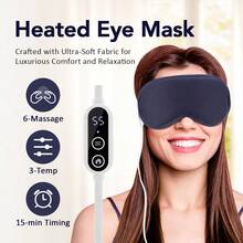 Hailicare Electric Steam Eye Mask, 3D Massage Eye Mask, Constant Temperature Hot Compress, Smart Timing, Sleep Shading, Ideal For Office Lunch Break & Bedroom Use - Navy Blue - View 3