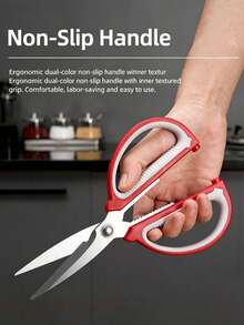 1pc Heavy Duty Stainless Steel Tailor Scissors, Comfortable Grip, Suitable For Sewing And Fabric Cutting, Professional Craftsmanship - Multicolor - View 1