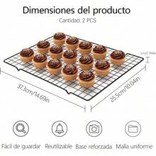 2PCS Metal Pastry Cooling Rack 37 * 25CM Cooling Racks Roasting Rack Suitable For Bakery And BBQ And Leaching (2 Black) - 2 Negro - View 2