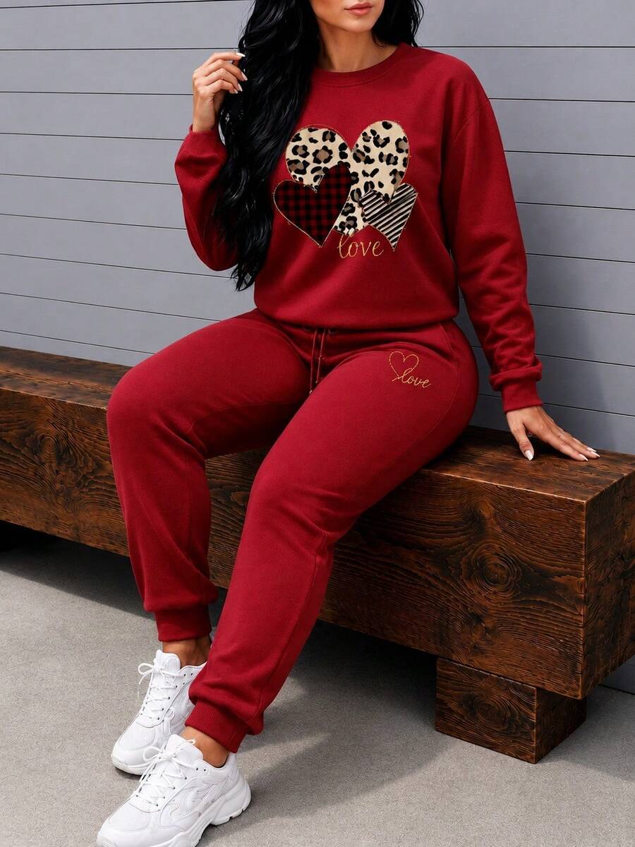 Women Two-Piece Outfits - Red - View 1