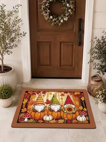 DAJIANG 1pc Harvest Season Door Mat, Outdoor Rug, Cute Cartoon Welcome Mat, Long Runner Rug, Area Rug, TPR Backing Non-Slip Floor Mat, Suitable For Bathroom, Indoor, Hallway, Bedroom, Living Room, Bedside, Machine Washable Easy Clean Entryway Mat, Home Decor - Multicolor - View 7