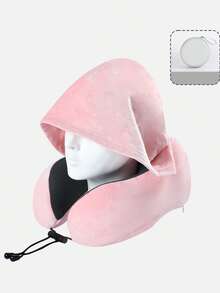 2/1pc Adjustable U-Shaped Travel Neck Pillow With Hood - Ergonomic Design, Soft Polyester Fabric, Washable, Multiple Colors Available, Suitable For Car, Airplane, Office And Outdoor Use - Comfortable Fit, Perfect For Travel And Relaxation - Multicolor - View 12
