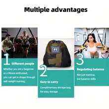 Home Fitness Suspension Training Strap P3 Suspension Resistance Band Training Set, Includes Resistance Bands (Door Anchor And Carrying Bag) - Heavy Duty Workout Straps And Adjustable Handle System, Suitable For Pull-Ups, Squats, Bench Press - Portable Manual Exercise System - A - View 10