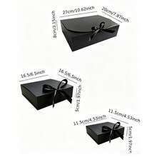 10pcs Black Gift Boxes With Lids, Groomsman Proposal Boxes, Luxury Black Gift Boxes With Ribbons For Wedding, Birthday, Party, Christmas, Bridesmaid, Graduation, Valentine's Day Gift Boxes - B-Black - View 3