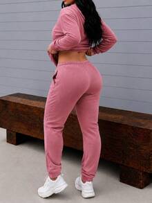 Women Two-Piece Outfits - 黑色和粉紅色 - 查看 2