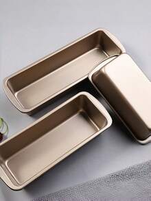 1/3pcs Non-Stick Bread/Baking Pan, Large, Medium And Small Sizes Available, Suitable For Toast Bread, Pound Cake And Rectangular Baking, Easy Release Easy Clean Oven Cookware, High-Quality Non-Stick Coating, Kitchen Baking Accessories - Multicolor - View 5