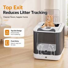 Large Enclosed Cat Litter Box, Top Entry, High Side Walls, Foldable Easy-To-Clean Pull-Out Tray, Effective Odor Control, Spacious Interior, Suitable For Large Cats, Tool-Free Assembly, Comes With Hanging Litter Scoop, Modern Home Design - one-size - View 8